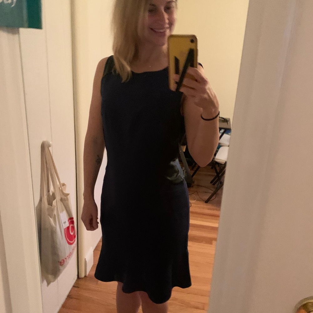 Bodycon leather trimmed dress